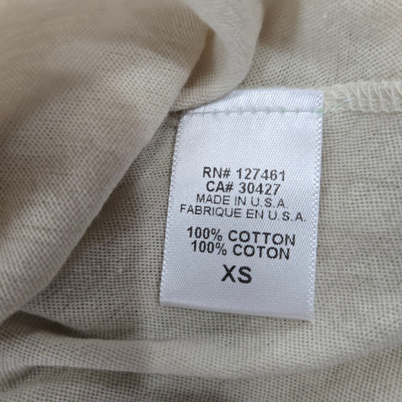 Wildfox Beige Green White Colorblock Heart Logo Semi-Sheer T-Shirt Size XS - Picture 8 of 9